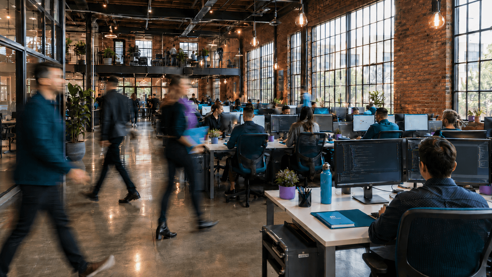 A busy corporate office