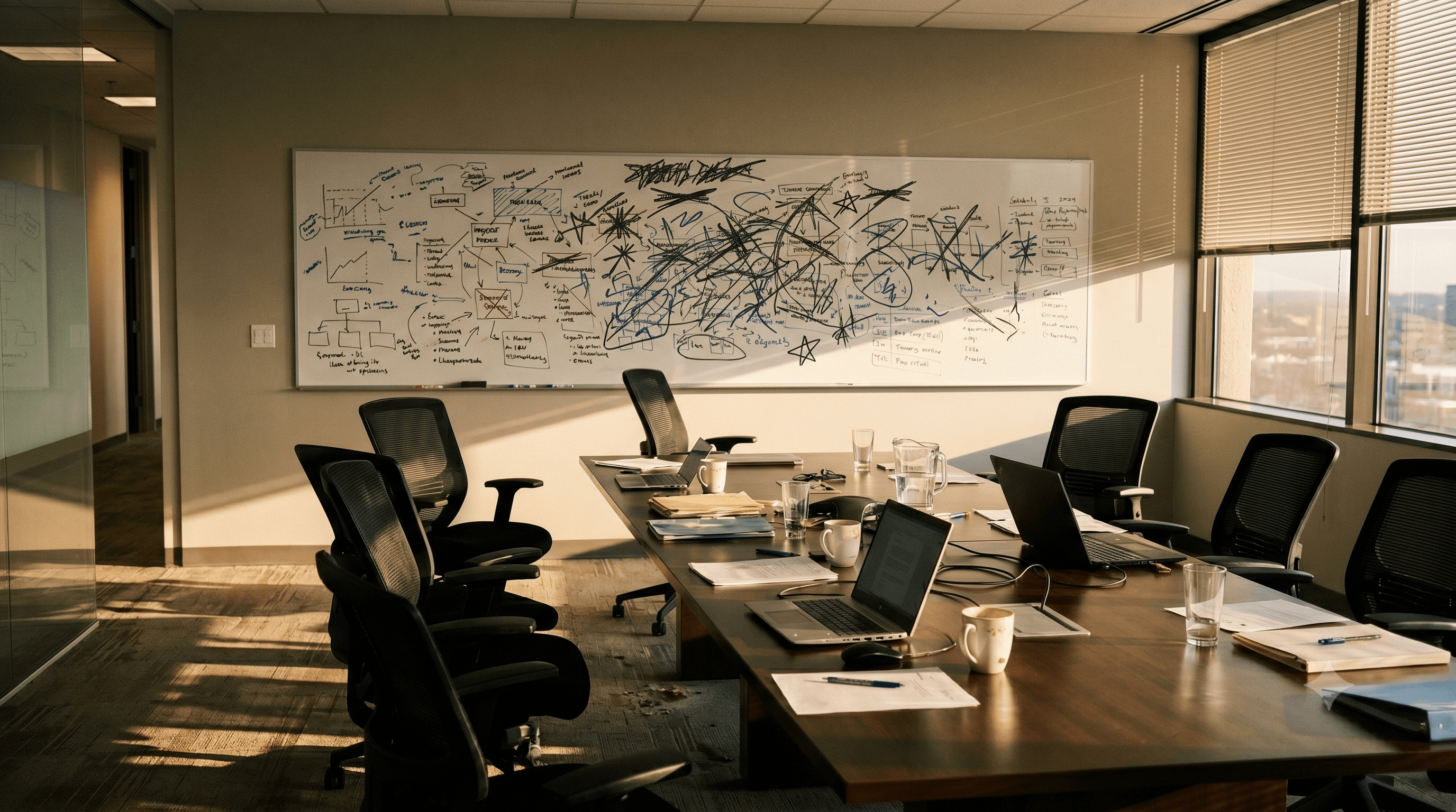 Abandoned corporate conference room